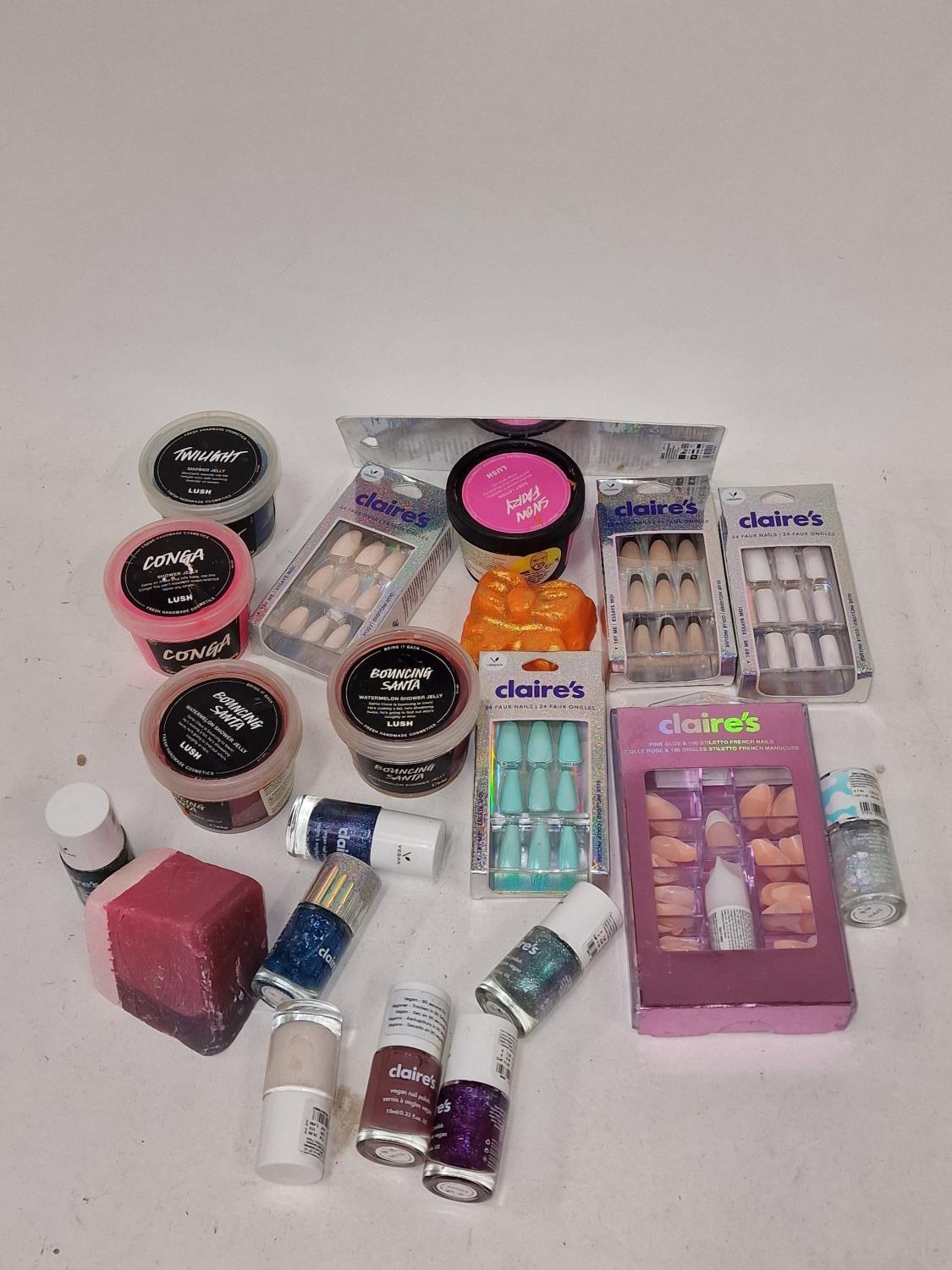 8 Lush products, various nail kits and nail polishes (7,12)