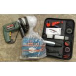 Bosch CSB 420-E corded power drill together with a Black & Decker corded jigsaw and a Coldheat cased