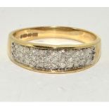 9ct gold ladies diamond ring hallmarked in the ring as 0.25 ct size T