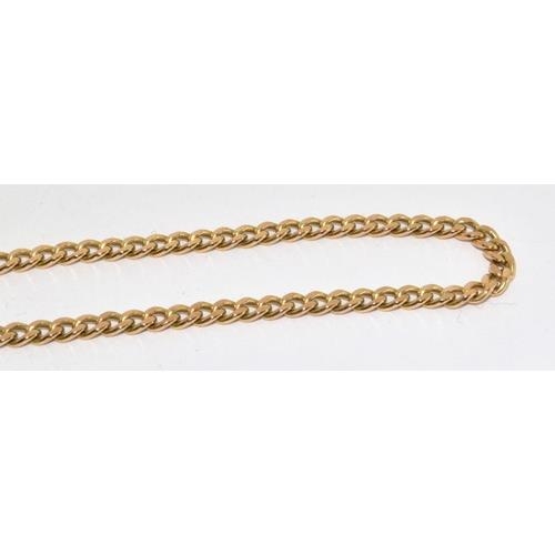 9ct gold flat link neck chain with lobster claw clasp 45cm long 4.6g - Image 3 of 4