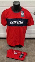 Two Quba red T-shirts size XXL & XXXL (17,18)