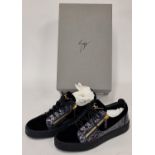 Pair of Giuseppe Zanotti designer trainers with box and dust bag size 8 (REF 111).