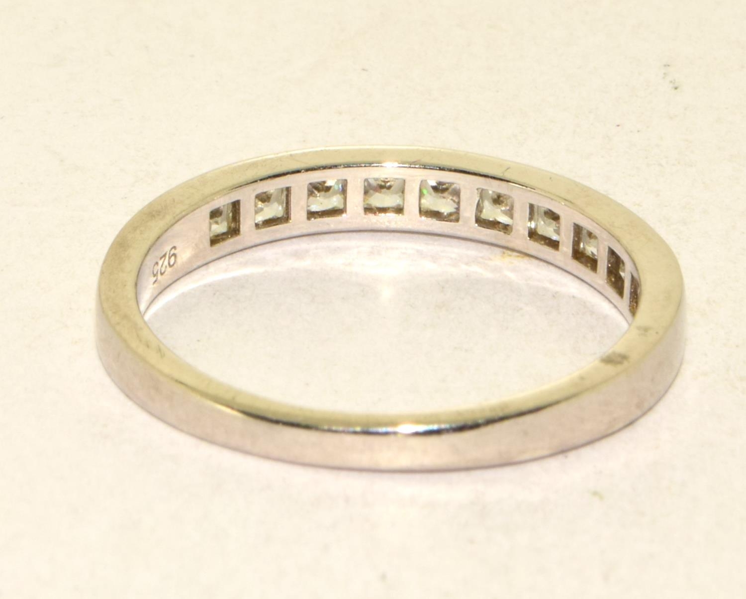 A w/g on 925 silver half eternity ring Size V - Image 3 of 3
