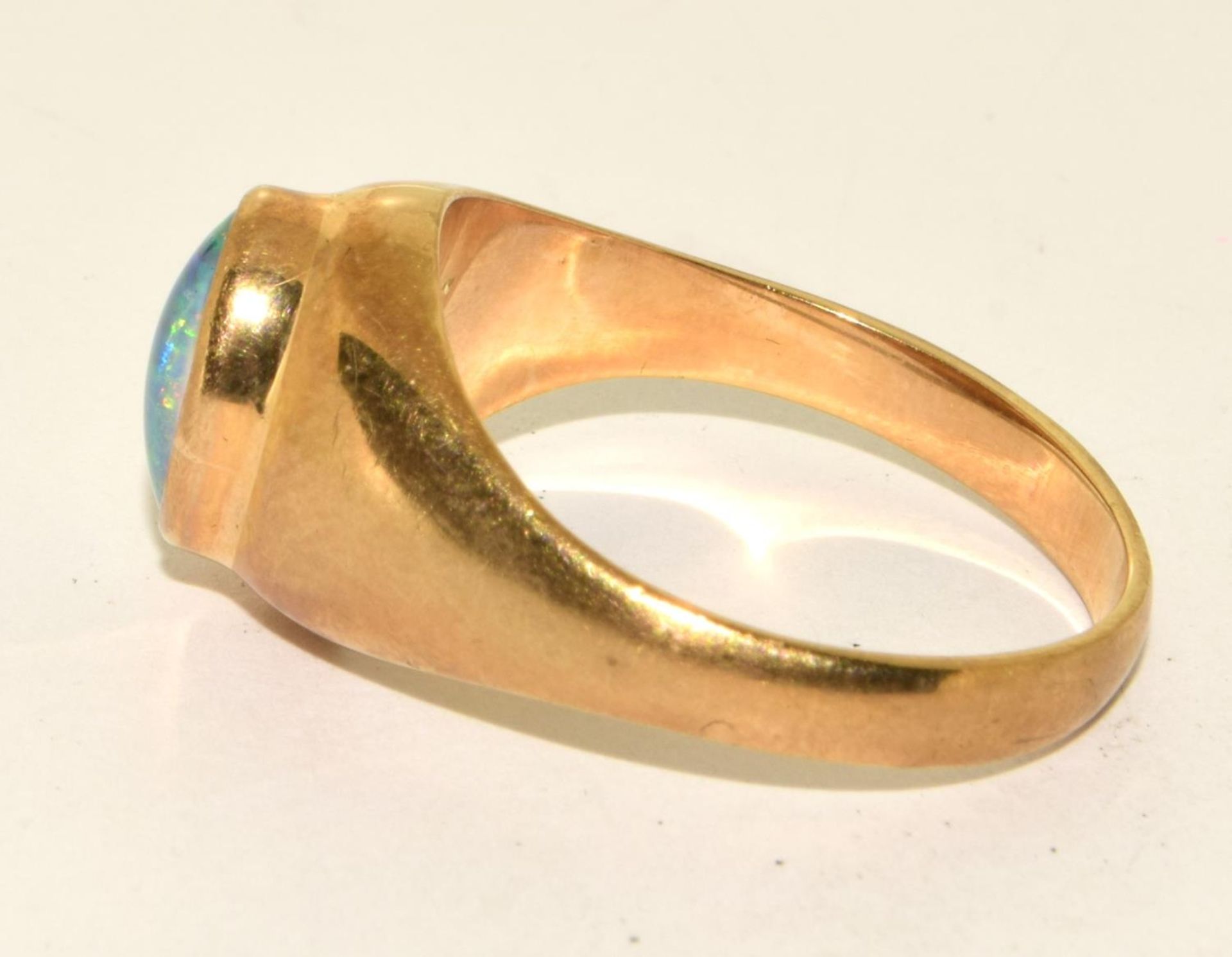9ct gold Opal single ring size U ref 37 - Image 2 of 5