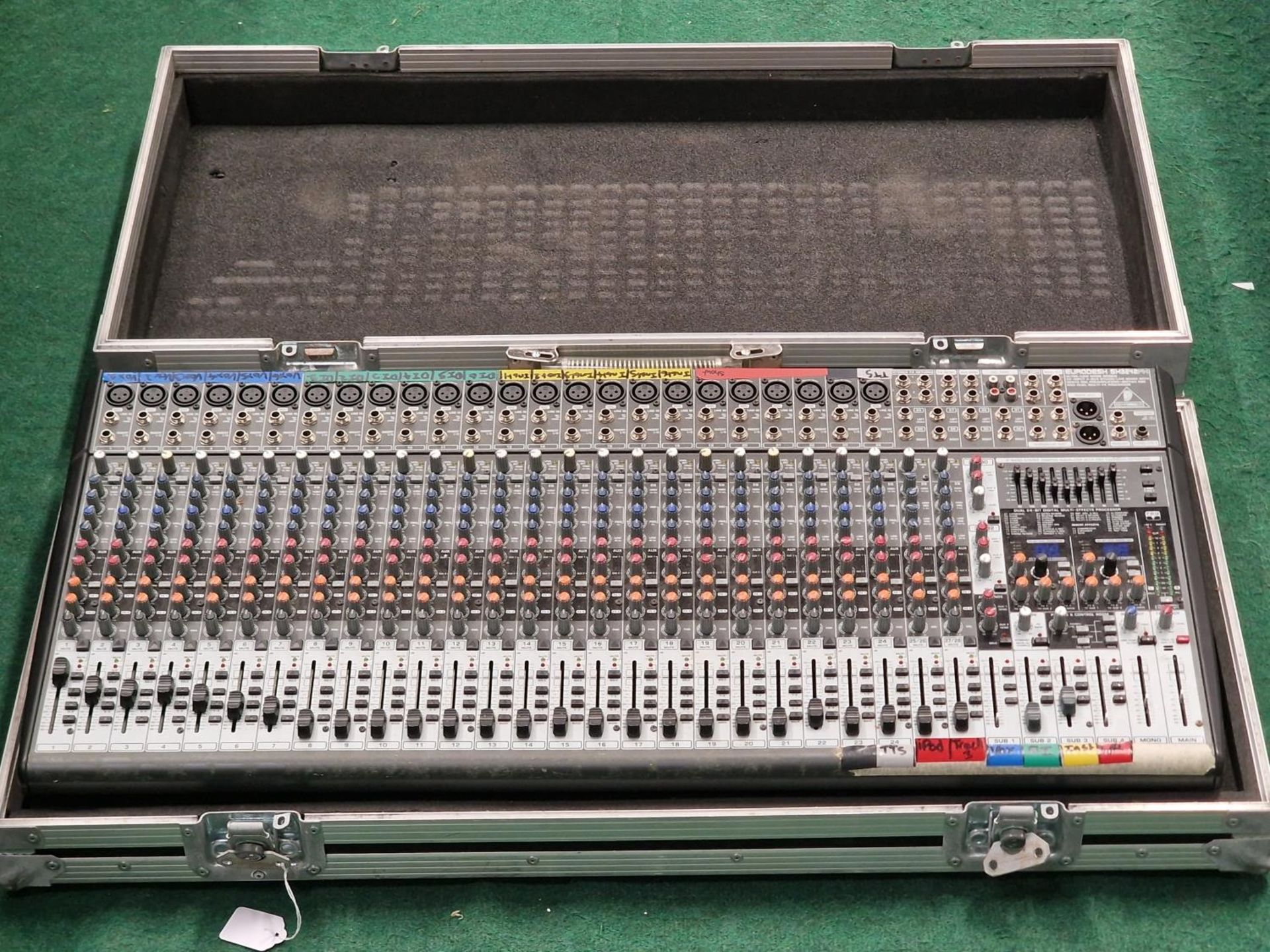 Behringer Eurodesk SX3242FX sound mixing desk. This unit comes in flight case and powers up when