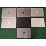 Collection of seven laptops to include HP Pavilion X360 - Lenovo ideapad 510S - Lenovo ThinkPad X1