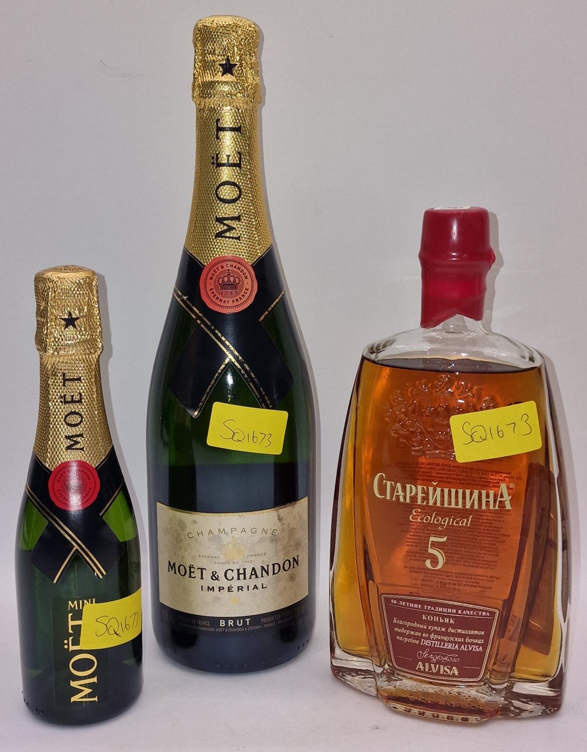 3 x mixed bottles of Alcohol to include Moet Chandon Champagne