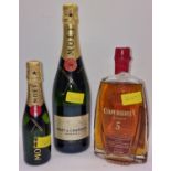 3 x mixed bottles of Alcohol to include Moet Chandon Champagne