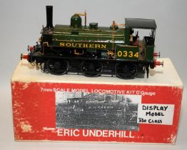Vintage Eric Underhill O Gauge Built Kit 0-6-0 Tank Engine Southern Railways Green Livery No.0334.