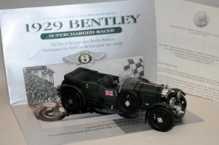 Franklin Mint 1:24 scale 1929 Bentley Supercharged Racer. Boxed with papers