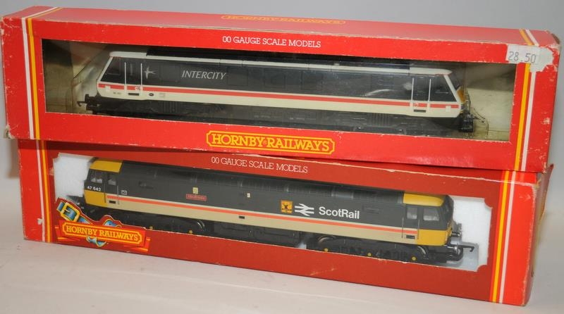 Hornby OO gauge Class 47 Locomotive ScotRail 'Strathisla' (wrong box) c/w Class 90 BR InterCity 90