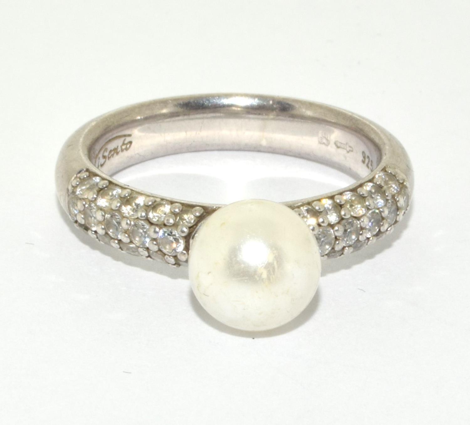 925 silver Ti-Santo pearl ring size R