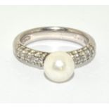 925 silver Ti-Santo pearl ring size R