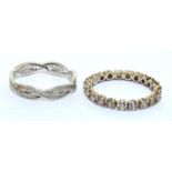 2 x 925 silver Eternity rings size S and T