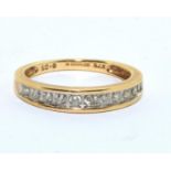 9ct gold ladies Diamond 1/2 eternity ring hall marked in ring as 0.25ct size N