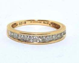 9ct gold ladies Diamond 1/2 eternity ring hall marked in ring as 0.25ct size N