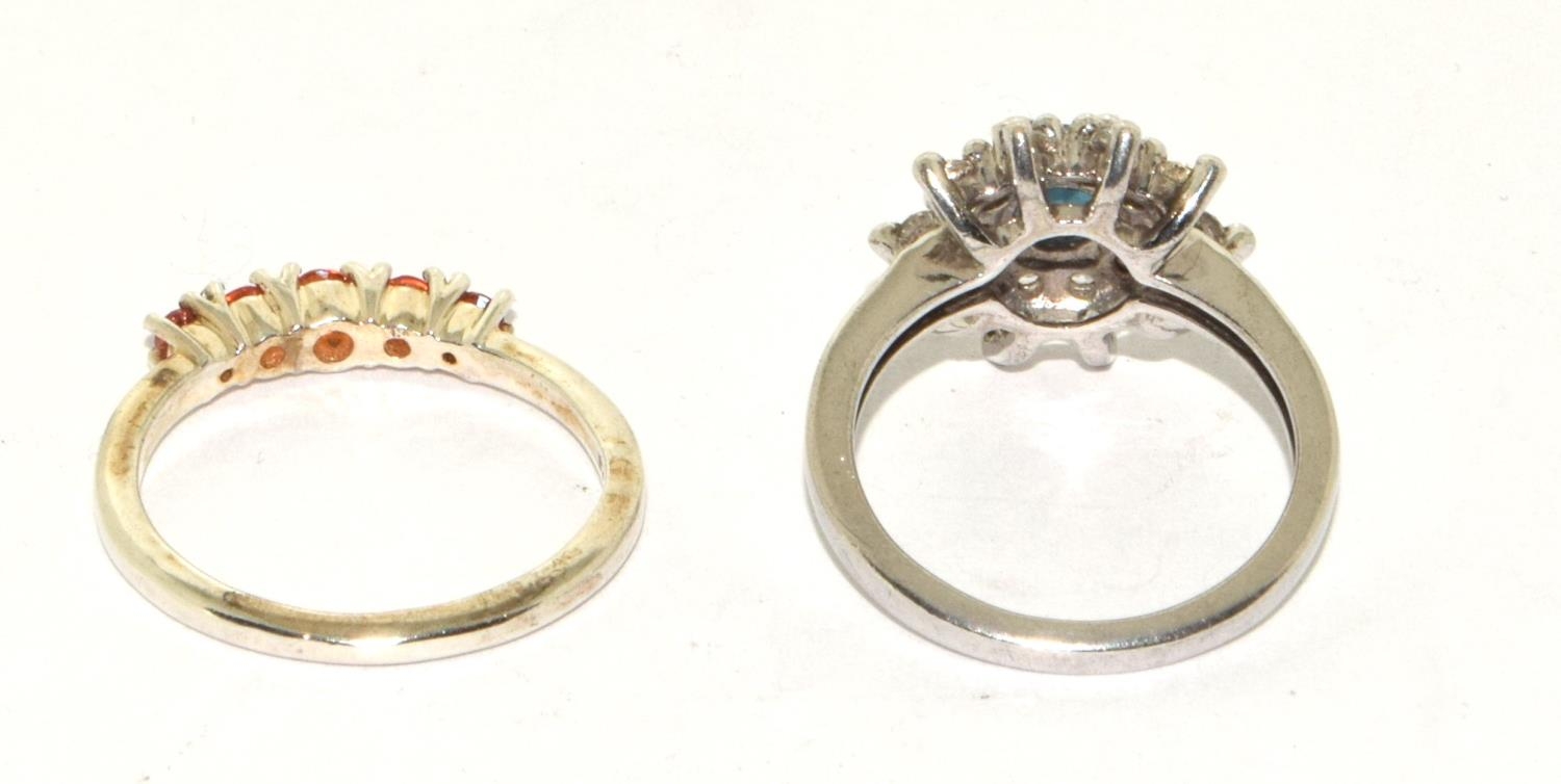 2 x Gemporia TGGC natural Gemstone silver rings size L and M - Bild 3 aus 3