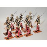 Britain's die-cast figures: late 19thC 72nd Highland Infantry marching in khaki blouse and trews. 10