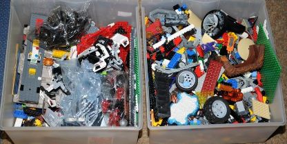 Two tubs of mixed loose Lego including minifigures