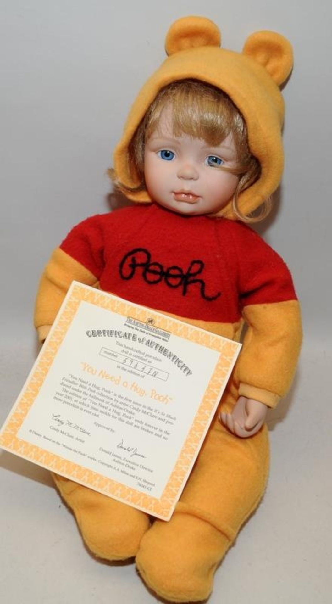 4 x Ashton Drake Winnie The Pooh themed dolls: What's For Lunch?, Let's Play Patty-Cake, It's Time - Image 4 of 5