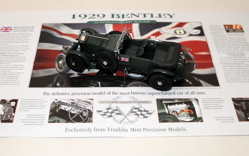 Franklin Mint 1:24 scale 1929 Bentley Supercharged Racer. Boxed with papers - Image 4 of 4