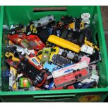 Large tub of loose playworn die-cast model vehicles