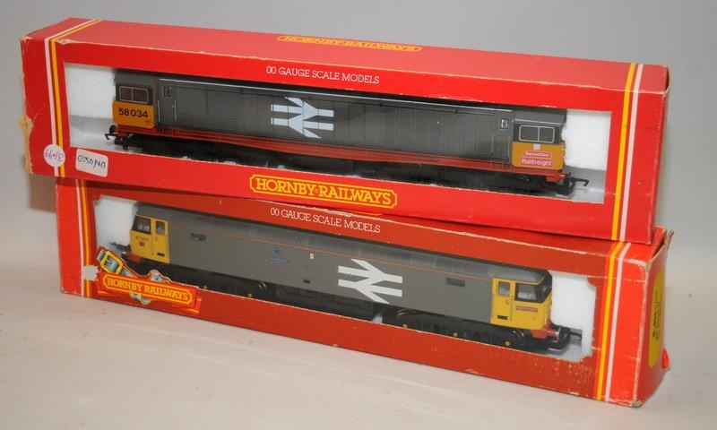 Hornby OO gauge BR Co-Co Diesel 'Stratford' R404 c/w BR Co-Co Diesel 'Bassetlaw' R283. Both boxed