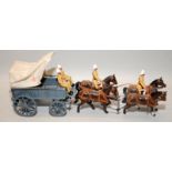 Dorset Soldiers die-cast figures: 1870's British Army in khaki horse drawn ambulance, 4 horse and