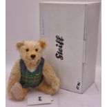 Steiff Danbury Mint Flying Scotsman teddy bear boxed with certificate.