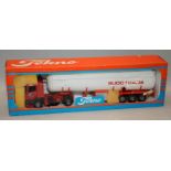 Vintage Tekno truck and tanker trailer, Sudotrans livery. Boxed, box is good with just a little
