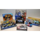 Collection of Nascar etc die-cast model racing cars c/w American Choppers series bike c/w trading