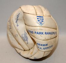 Early 1980's Queens Park rangers signed football. Approx 18 signatures including Glenn Roeder, Terry
