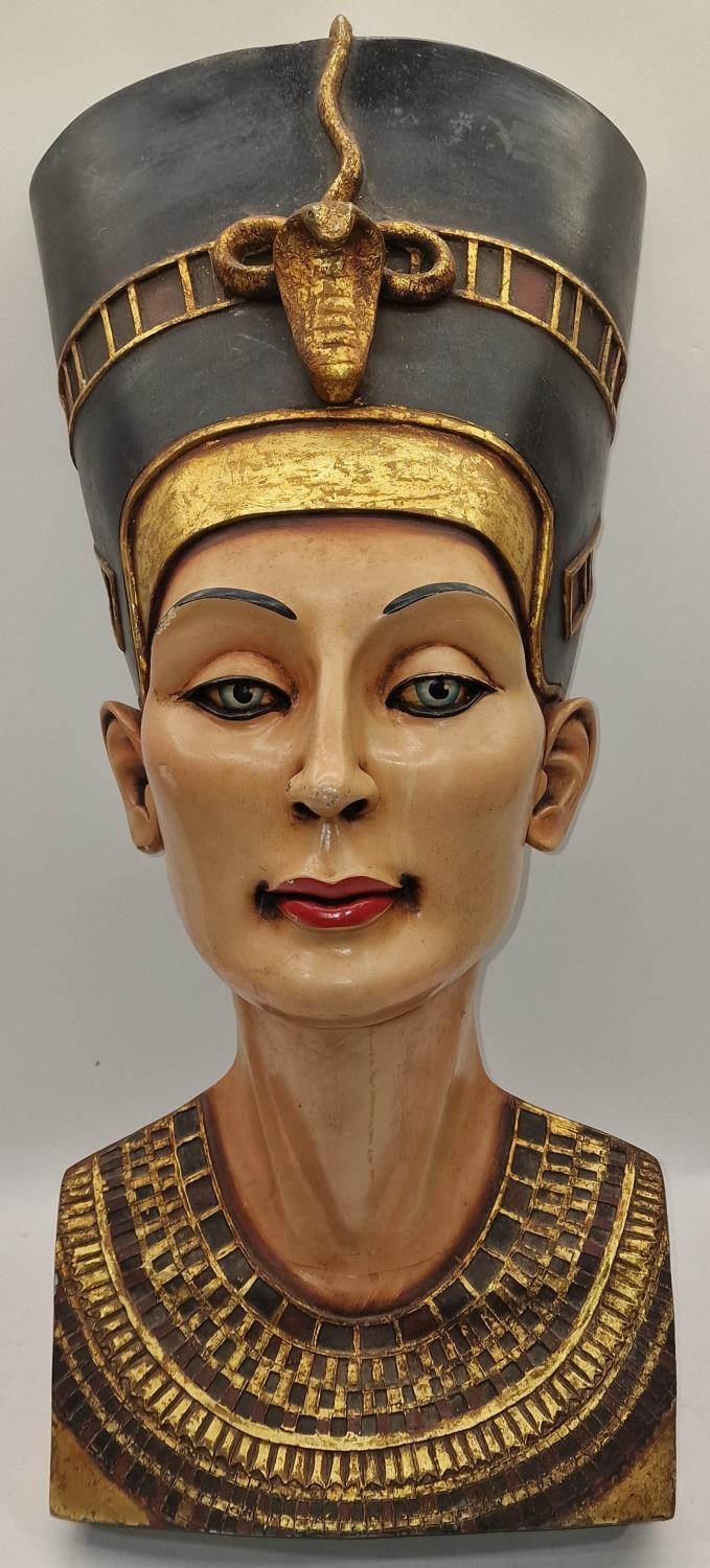 Resin wall hanging of Queen Nefertiti 70cm tall.