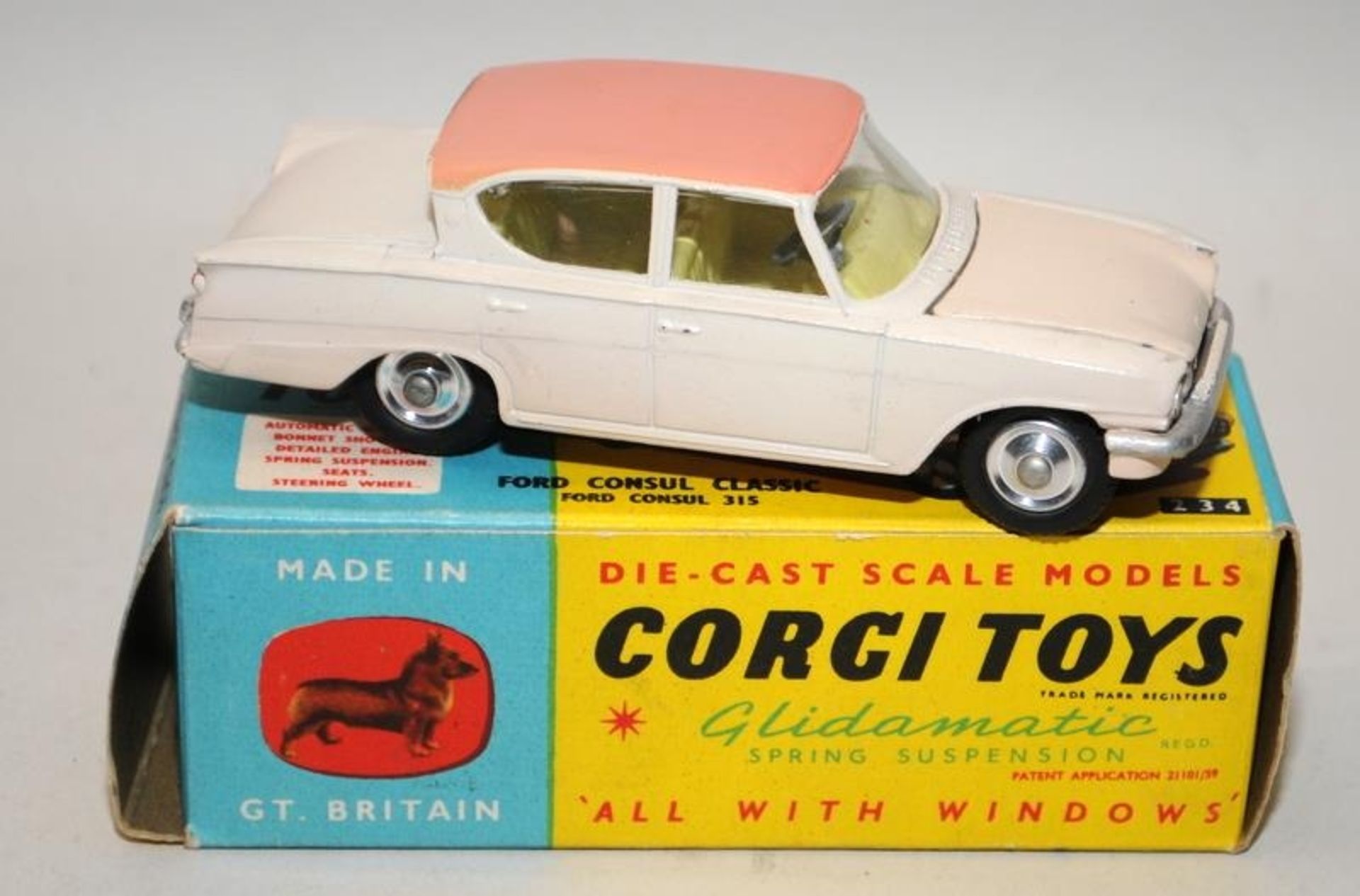 Corgi Toys Ford Consul Classic die-cast model car No.234 in v. good box - Image 3 of 3