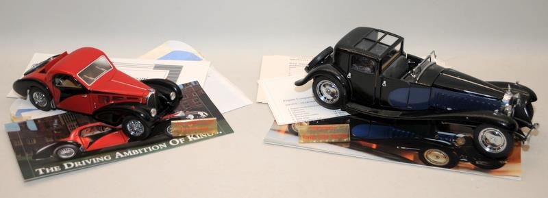 Franklin Mint 1:24 Scale 1930 Bugatti Royale Coupe Napoleon with box and papers c/w Bugatti 57SC,