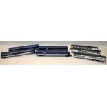 Hornby OO gauge rake of four Eurostar Coaches c/w Lima OO gauge BR white with blue stripe Power