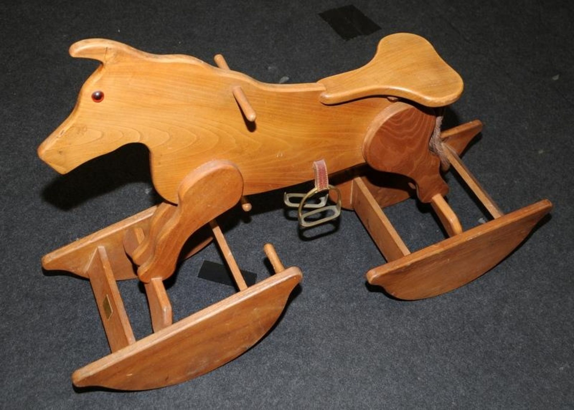 Ferndown Joinery Products unusual wooden rocking horse on two rockers. 103cms across - Image 2 of 4