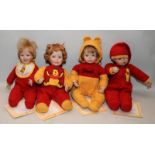 4 x Ashton Drake Winnie The Pooh themed dolls: What's For Lunch?, Let's Play Patty-Cake, It's Time