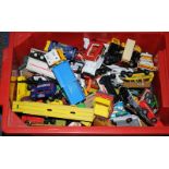 Large tub of loose playworn die-cast model vehicles