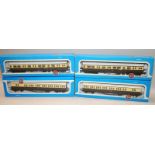 Airfix OO gauge coaches, GWR chocolate/cream livery, 4 in lot, all boxed