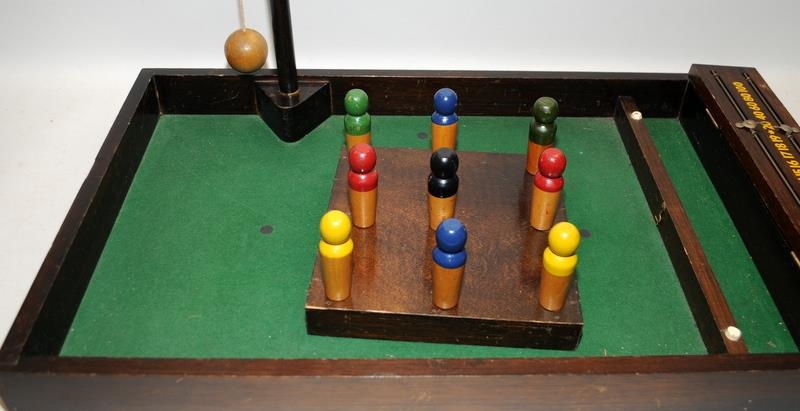 Vintage G I Stanhope Table Skittles bar top pub game. Good complete condition - Image 2 of 6