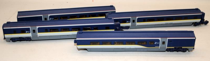 Hornby OO gauge rake of four Eurostar Coaches c/w Lima OO gauge BR white with blue stripe Power - Image 2 of 3