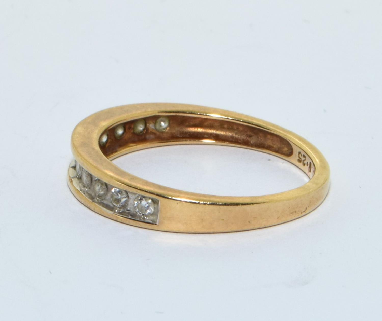 9ct gold ladies Diamond 1/2 eternity ring hall marked in ring as 0.25ct size N - Image 2 of 5