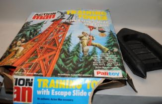 Vintage Action Man Training Tower with Escape Slide and Crane. In original (tatty) box. Not