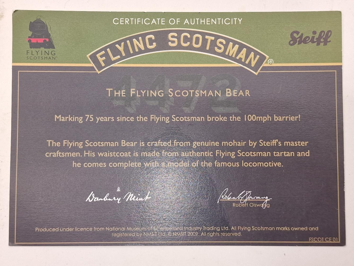 Steiff Danbury Mint Flying Scotsman teddy bear boxed with certificate. - Image 4 of 4