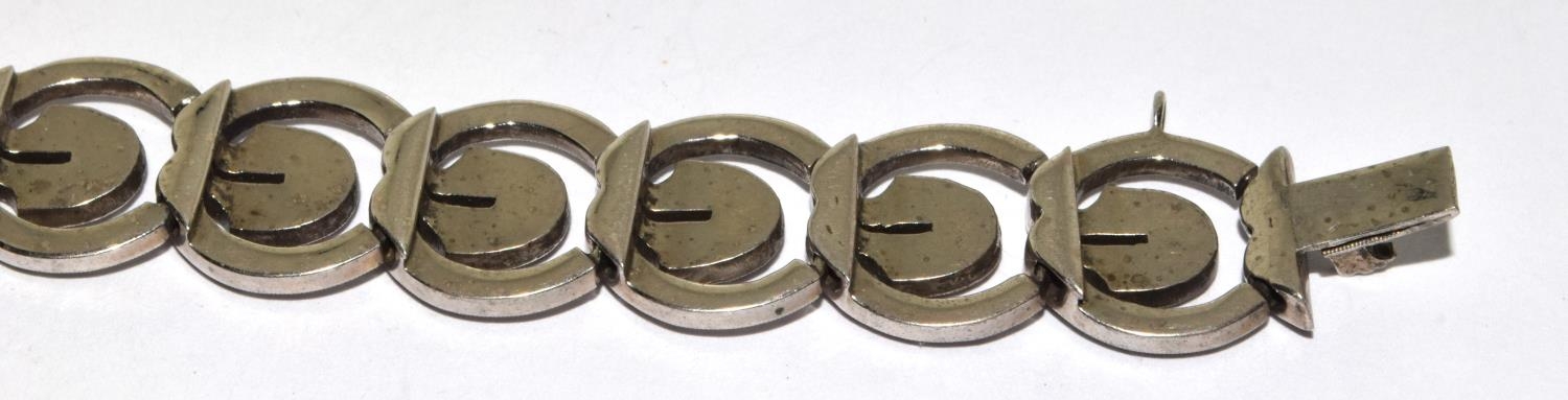 Superb Antique Art Deco marcasite w/metal bracelet - Bild 3 aus 3