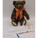 Steiff Danbury Mint "Autumn" brown collectors teddy bear 33cm with plain cardboard box. Tags still