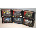 Maisto 1:18 scale die-cast motorcycles. 6 in lot, all boxed