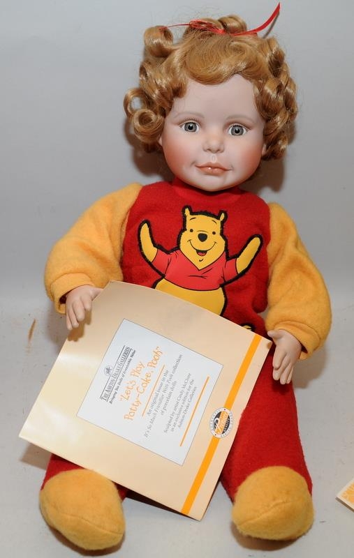 4 x Ashton Drake Winnie The Pooh themed dolls: What's For Lunch?, Let's Play Patty-Cake, It's Time - Image 3 of 5