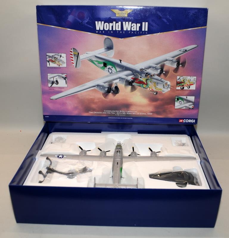 Aviation Archive WWII War In The Pacific 1:72 scale Consolidated B-24J Liberator 'The Dragon and His - Image 2 of 4